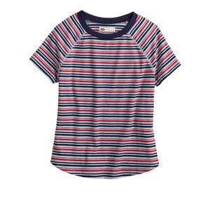 Juniors' SO® Americana Short Sleeve Raglan Tee Cropped XL